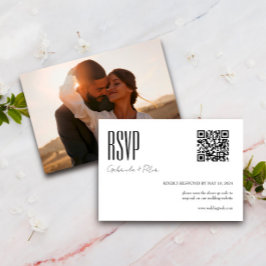Modern QR-kod för fotominimalistisk svart och vit OSA Kort