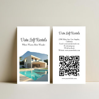 Modern QR-kod för foton på gästhus för uthyrning p Visitkort
