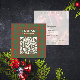 Modern QR-kod för jul Fyrkantigt Visitkort