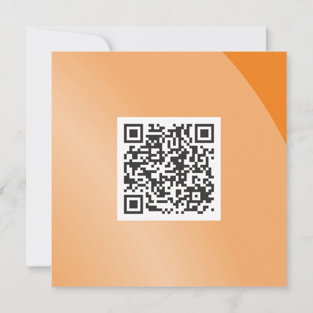 Modern QR-kod för måttlig Orange, monokrom, modern Kort (Baksida)