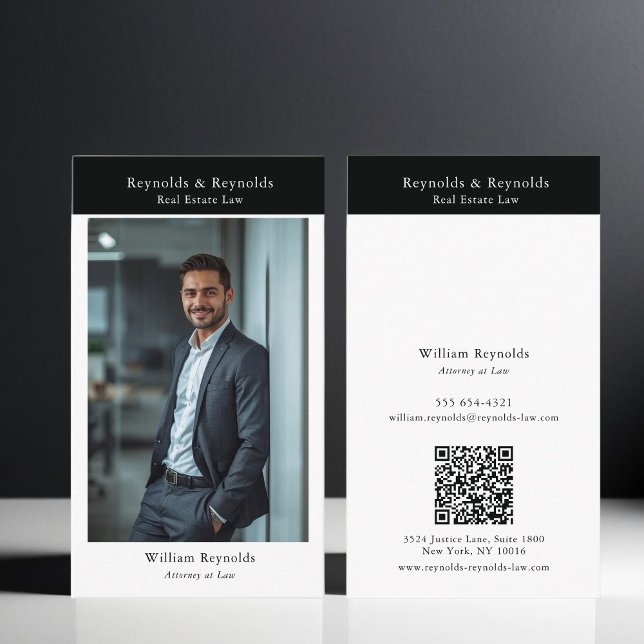 Modern QR-kod för professionell juridisk byrå Visitkort (Skapare uppladdad)