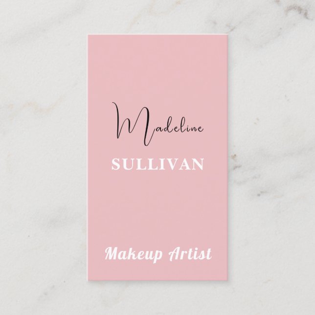 Modern  QR-kod för  Rosa, minimalistisk Visitkort (Framsida)