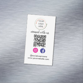 Modern QR-kod för sociala medier | Minimalistisk p Magnetiska Visitkort