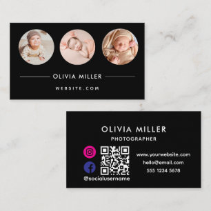 Modern QR-kod för sociala medier Minimalistisk p Visitkort