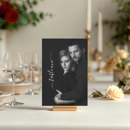 Modern QR-kod för svart och vitt skript Bordsnummer