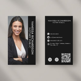 Modern QR-kod för svartvitt-Lodrät Visitkort