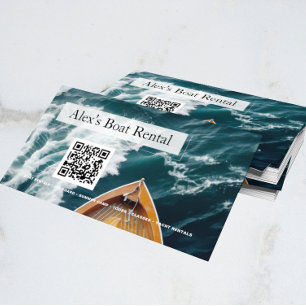 Modern QR-kod för unik Boat Rental-klass Visitkort