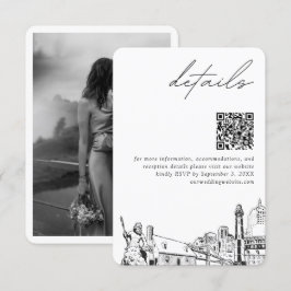Modern QR-kod för Virginia Beach Wedding QR Tilläggskort