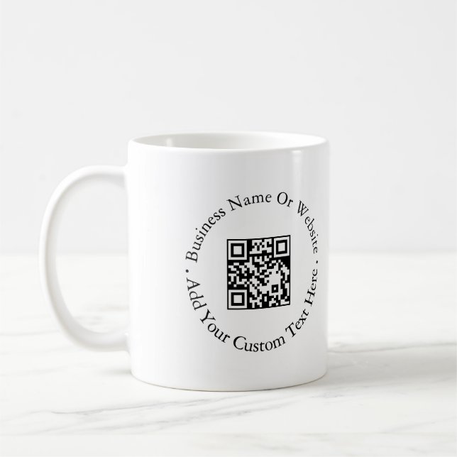 Modern QR-kod för webbplatsvarumärke Kaffemugg (Vänster)