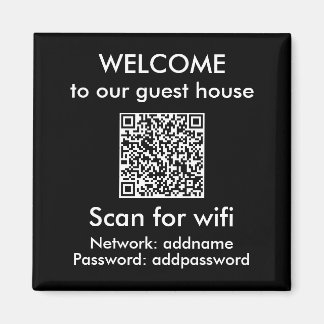 Modern QR-kod för WiFi-signering Airbnb Hyreshem Magnet