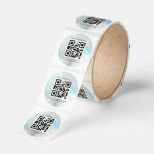 Modern QR-kod Företag Iridescent Professionell Runt Klistermärke