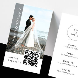 Modern QR-kod Fotografering Affärs-/Näringskortsde Visitkort