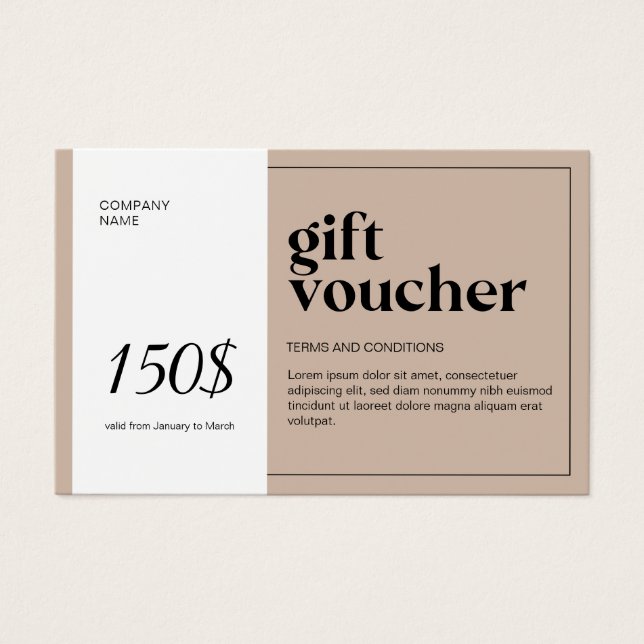 Modern QR-kod Gift Voucher Visitkort (Framsida)
