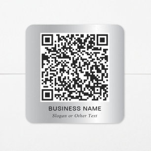 Modern QR-kod Kampanj Silver Fyrkantigt Klistermärke