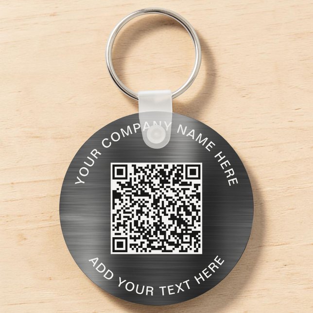 Modern QR-kod Kampanj Silver Nyckelring (Modern QR Code Promotional Silver Keychain)