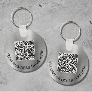 Modern QR-kod Kampanj Silver Nyckelring