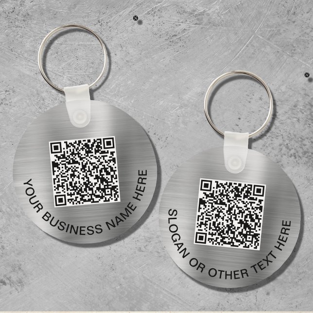Modern QR-kod Kampanj Silver Nyckelring (Skapare uppladdad)