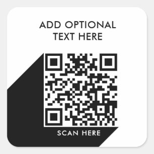 Modern QR-kod Korgstreck för Business Namn Fyrkantigt Klistermärke