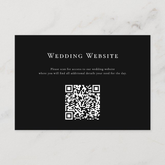 Modern QR-kod-kort för bröllopswebbplats Tilläggskort (Framsida)