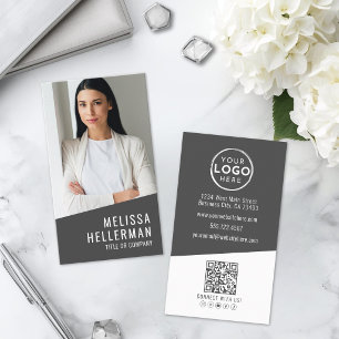 Modern QR-kod Logotyp Vertikal Visitkort