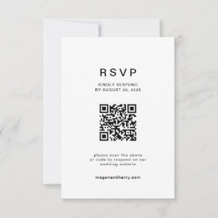 Modern QR-kod Minimalistisk Bröllop OSA Kort