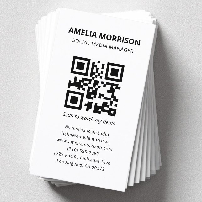 Modern QR-kod minimalistisk professionell Visitkort (Skapare uppladdad)