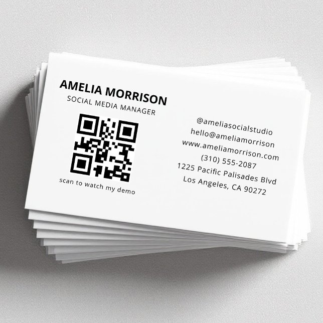 Modern QR-kod Minimalistisk Professionell Visitkort (Skapare uppladdad)