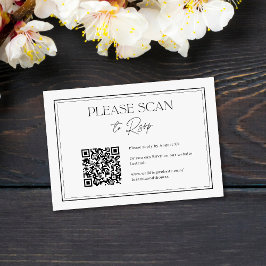 Modern QR-kod - minimalistisk svart och vit Bröllo OSA Kort