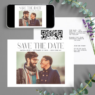 MODERN QR-kod Modern Simple Photo Gräns Spara Datumet
