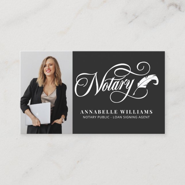 Modern QR-kod - notariefoto Visitkort (Framsida)