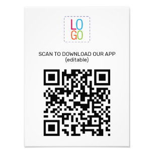 Modern QR-kod och enkel Logotyp för företag Fototryck