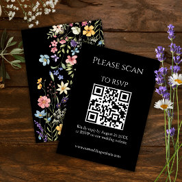 Modern QR-kod och OSA Bröllop med enkel Blommigt