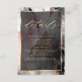 Modern QR-kod Paint Abstrakt Ro Charcol Guld Tilläggskort