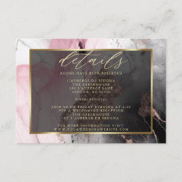 Modern QR-kod Paint Abstrakt Ro Charcol Guld Tilläggskort