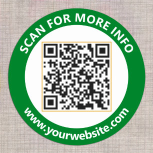 Modern QR-kod personlig text skogsgrön Runt Klistermärke