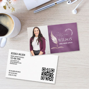 Modern QR-kod PhotoNotary lånesigneringsagent Visitkort