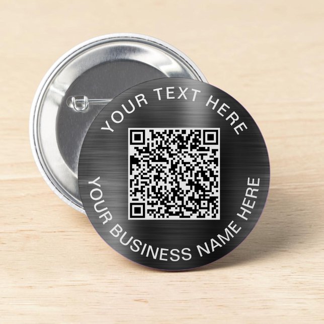 Modern QR-kod Silver-säljfrämjande åtgärder Knapp (Modern QR Code Silver Promotional Button)