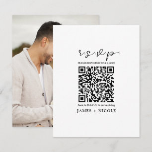 Modern QR-kod Skannbar Bröllops-R.S.V.P. Svar  Inbjudningar