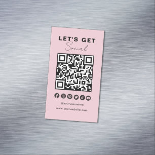 Modern QR-kod Social Media Connect with US Magnetiska Visitkort