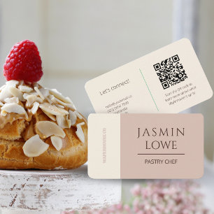 Modern QR-kod Social Media Låt oss Connect Beige Visitkort