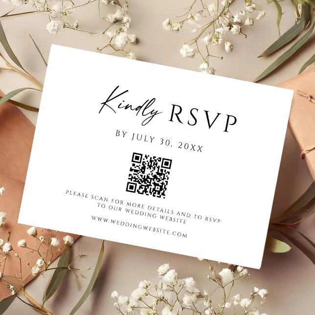 Modern QR-kod Webbplats RSVP-kort Spara Datumet (Skapare uppladdad)