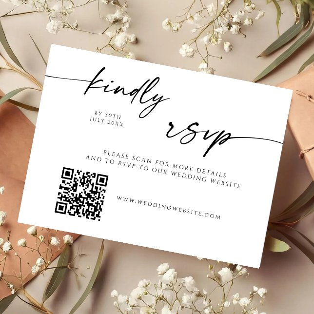 Modern QR-kod Webbplats RSVP-kort Spara Datumet (Skapare uppladdad)