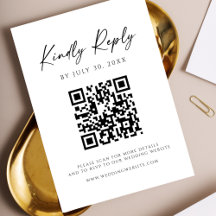 Modern QR-kod Webbplats RSVP-kort
