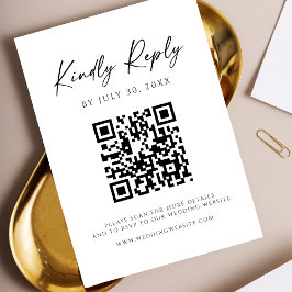 Modern QR-kod Webbplats RSVP-kort Spara Datumet