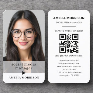 Modern QR-kodens fotominimalistiska Professionell Visitkort
