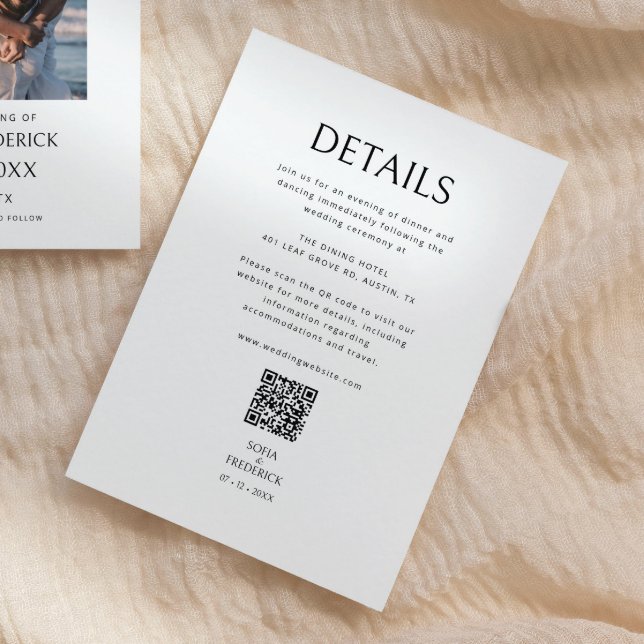 Modern QR-kodhöljeskort med minimal Elegant Tilläggskort (Skapare uppladdad)