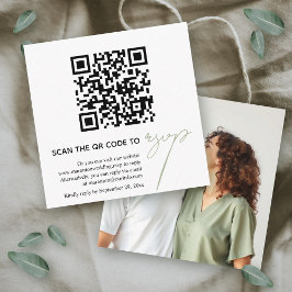 Modern QR-kodkalligrafi OSA-foto bröllop Tilläggskort