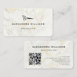 Modern QR-kodsax för guld Marble Visitkort