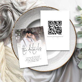 Modern QR-kodsfoto-Bröllop-informationsfack Tilläggskort
