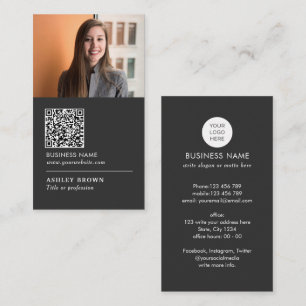 Modern QR-kodsfoto för Realtor professionell Busi Visitkort